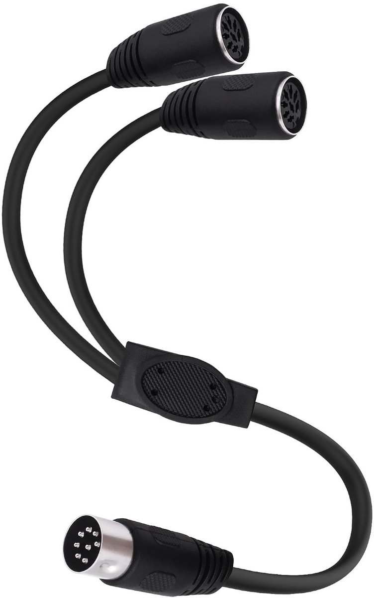 DIN 8 Pin MIDI Splitter Y Cable Adapter 8pin DIN 1 Male to 2 Female Extension Cable Wire for MIDI Keyboard Electric - ShopVlot