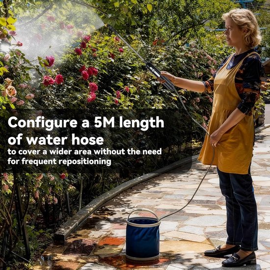 Dailygoods - Accu Drukspuit - Elektrische Tuinsproeier met 5m Slang en IP65 Waterdichte Handgreep — afbeelding 5
