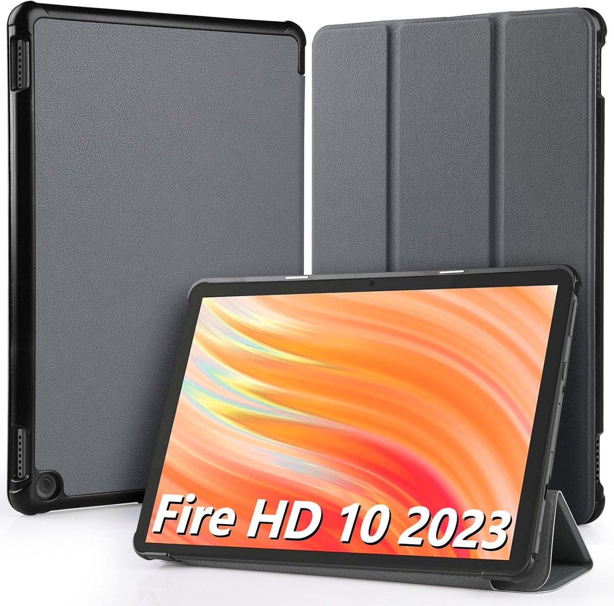 Beschermhoes Fire HD 10 10 Inch - Ultra dunne leren smart cover - Effectieve bescherming - Ideaal voor onderweg - ShopVlot