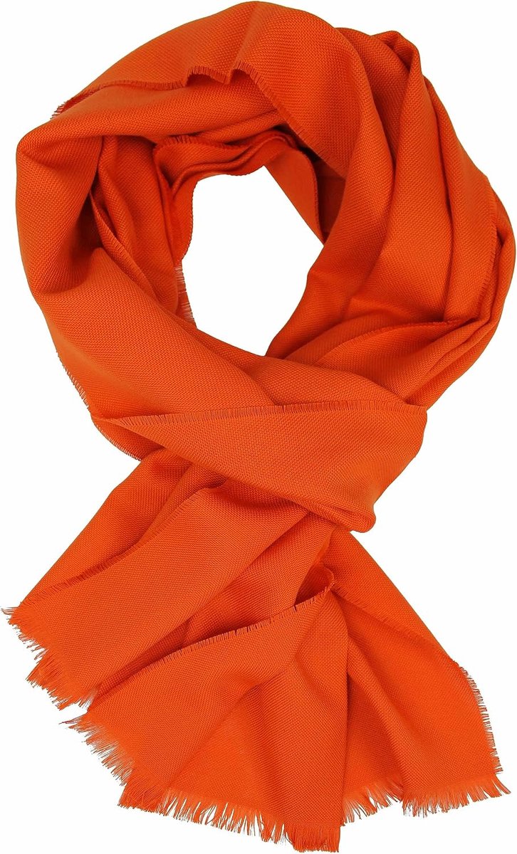 Herensjaal Damessjaal Zomersjaal Katoenen sjaal uni oranje (dun) Made in Germany, oranje, 190 x 46 cm (L x B)