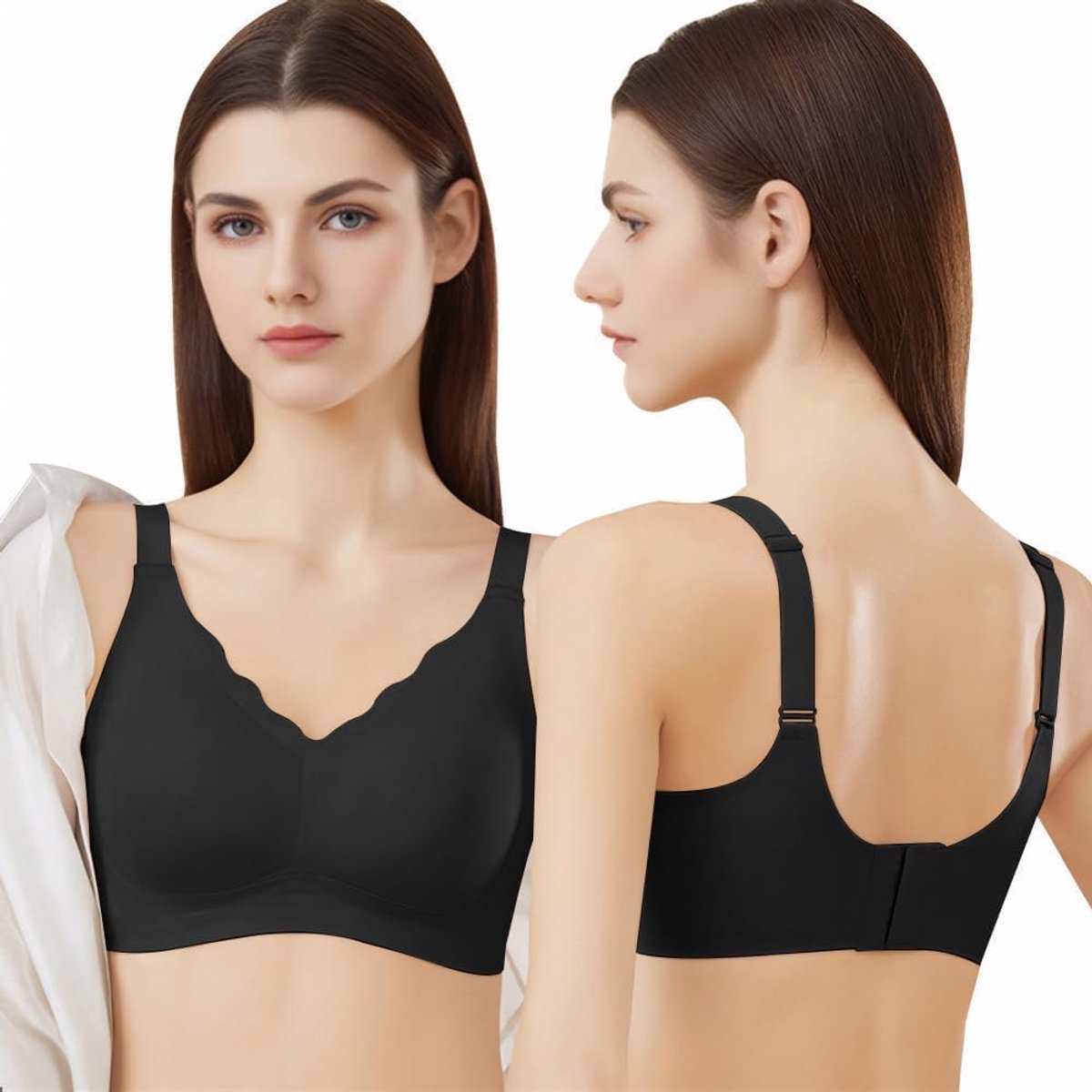 Bh Dames Push Up Comfort Volle Cup Zonder Beugel Onzichtbare Bh Met Brede Schouderbanden Ondersteunende Dagelijkse Lingerie Voor Vrouwen