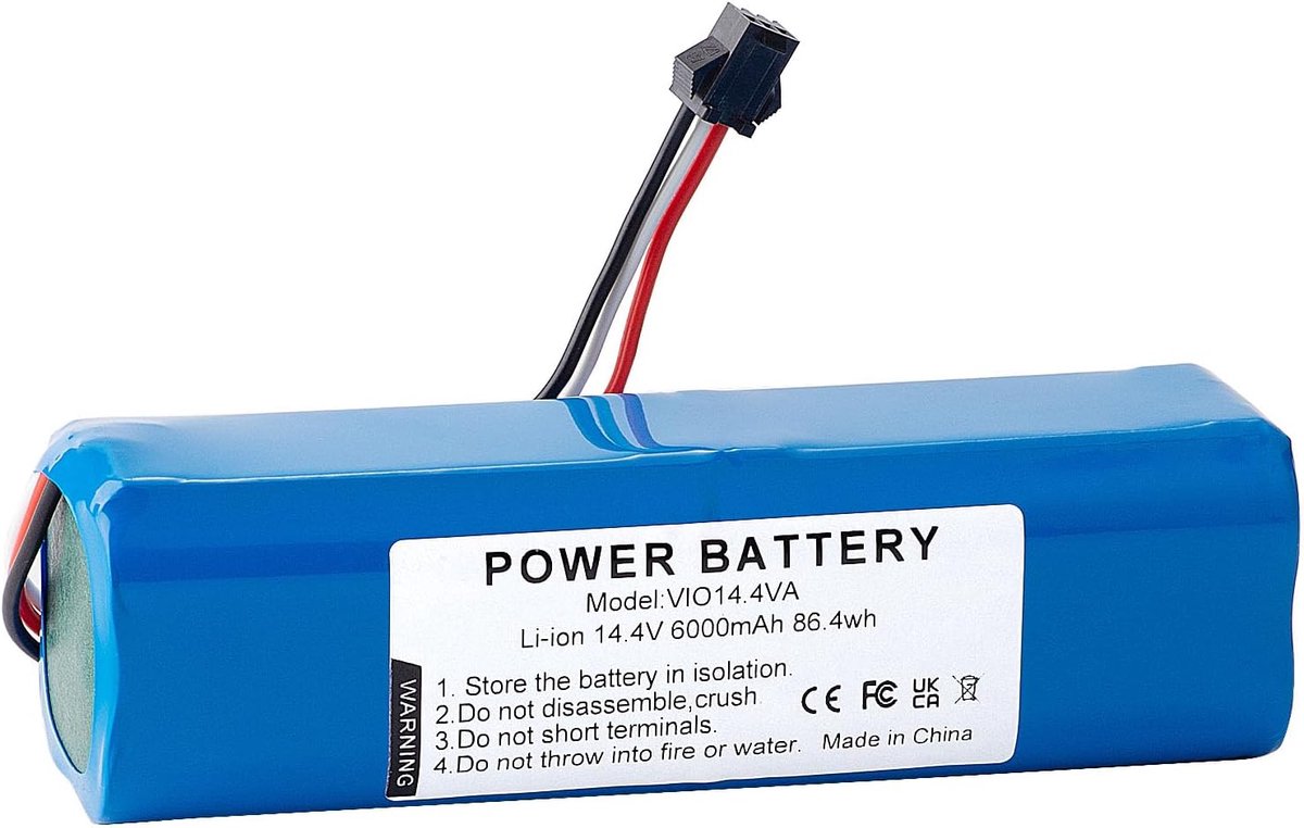 6000mAh 14,4 V Li-Ion batterij voor VIOMI 1A 1C S9 MJSTX1 VXVC07-JG VXVC11 VXVC12 VXVC13 VXVC14 VXVC15 stofzuiger accessoires, reserveaccu met hoge capaciteit