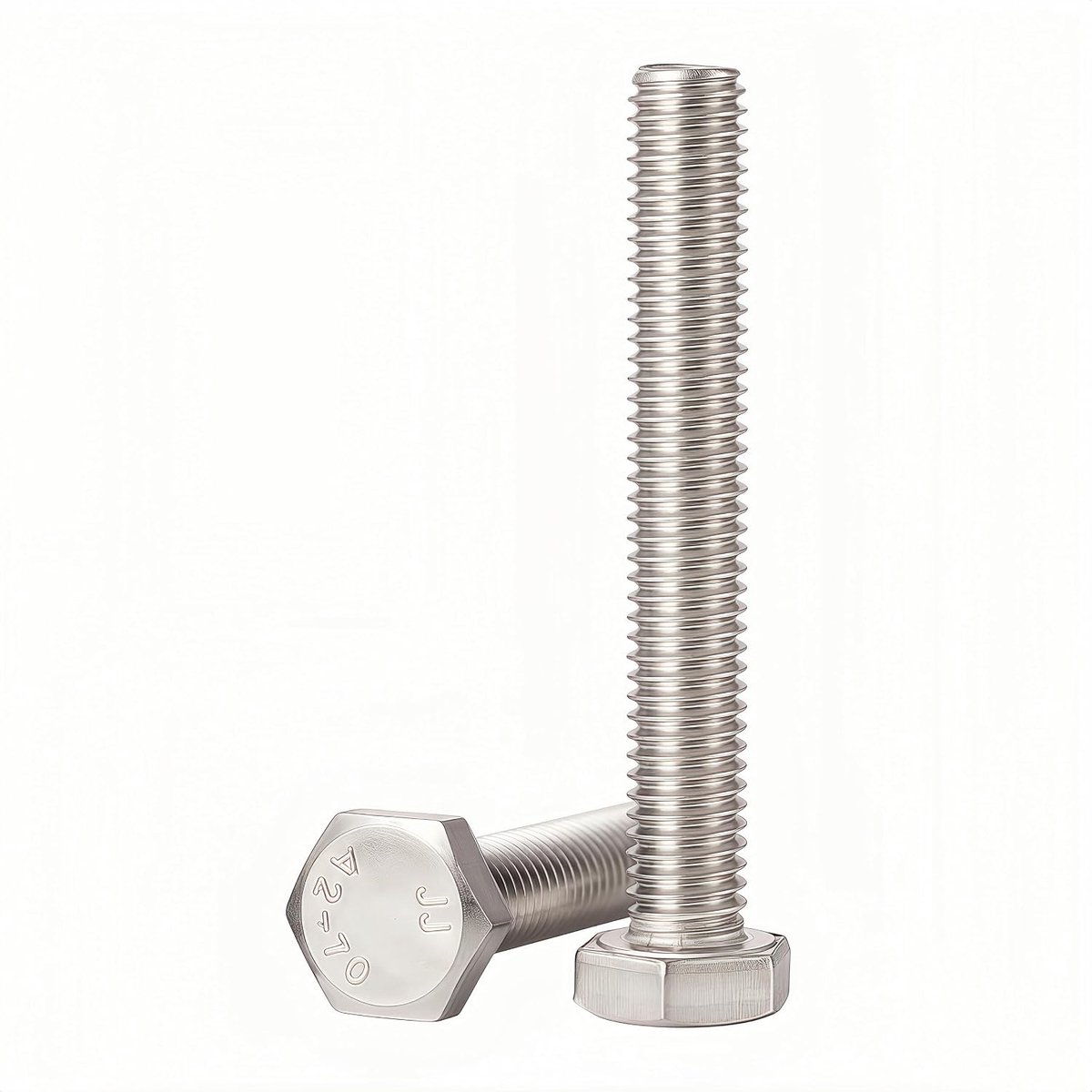 Zeskantschroef, M10x1,5 Schroef, Buitenzeshoek Machinenschroeven, RVS 304 (A2-70), DIN 933, Blanke Afwerking, Volledig Schroefdraad, 6 stuks