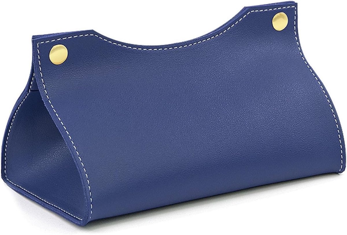 Stijlvolle Rectangulaire Tissue Box en Cosmetica Tas voor Thuis, Woonkamer, Keuken en Auto - Blauw