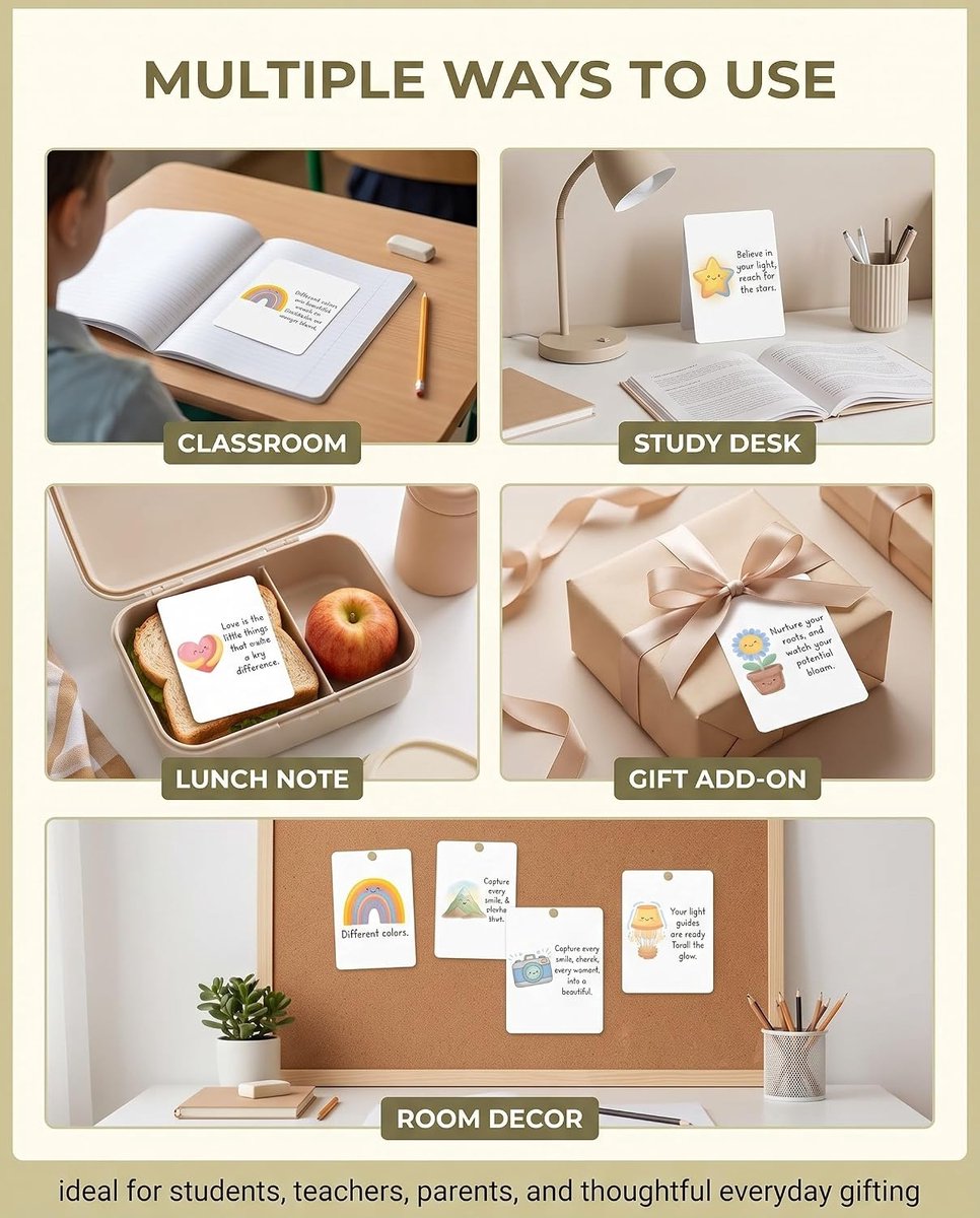 36 motiveringskaarten, blok met 36 premium zelfklevende notities, gedachten voor studenten aan het einde van het jaar, cadeau-idee voor school en onmiddellijke motivatie