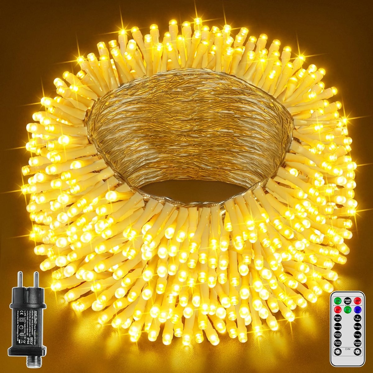 SnelShoppen - Outdoor Fairy Lights 30 m 300 LED Met Afstandsbediening, Timer, IP44 Waterdicht, 8 Verlichtingsmodi voor Binnen, Tuin, Balkon, Bruiloft,