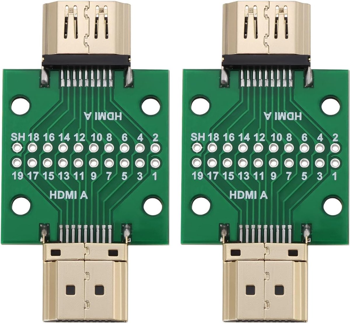 HDMI A Type Male naar Female 19 Pins - Dubbelzijdige Socket Breakout Board - Ideaal voor Test en Reparatie - ShopVlot
