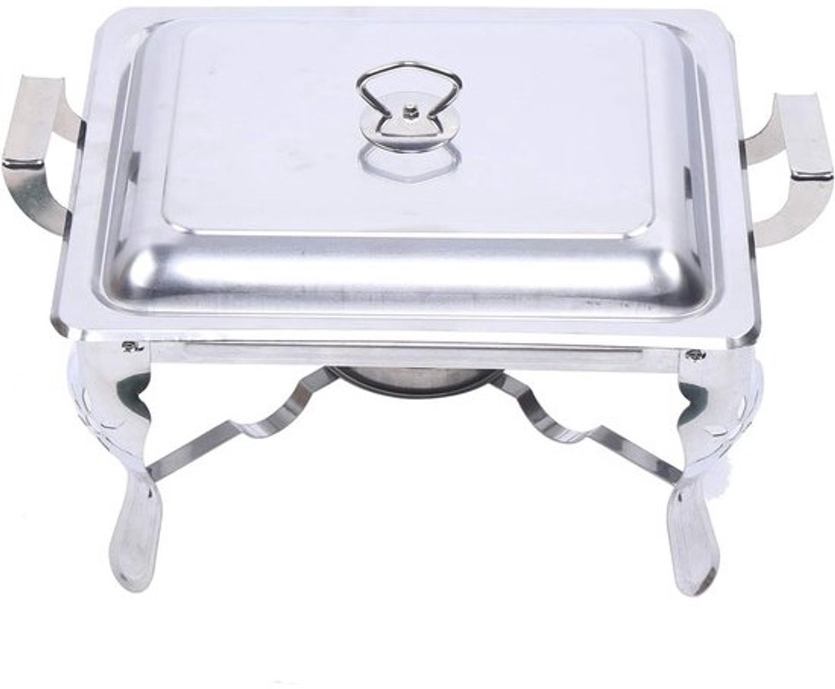 Voedselverwarmer voor buffet, RVS, 6 liter met deksel voor feest en catering