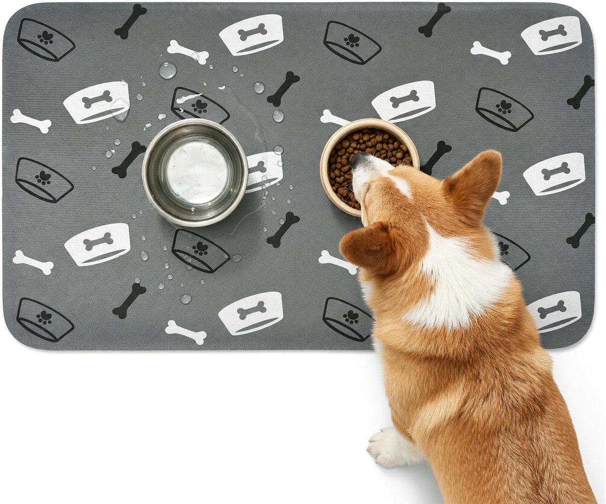 Voerbakmat hond, rubberen rug, voerbakmat katten
