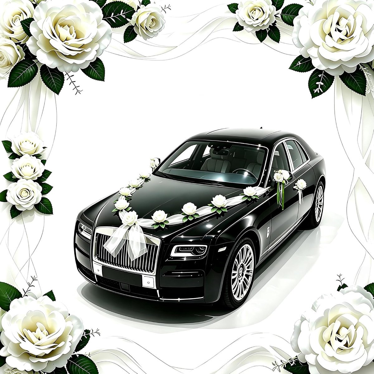 Auto Decoratie Bruiloft Motorkap Bloemen Zuignappen