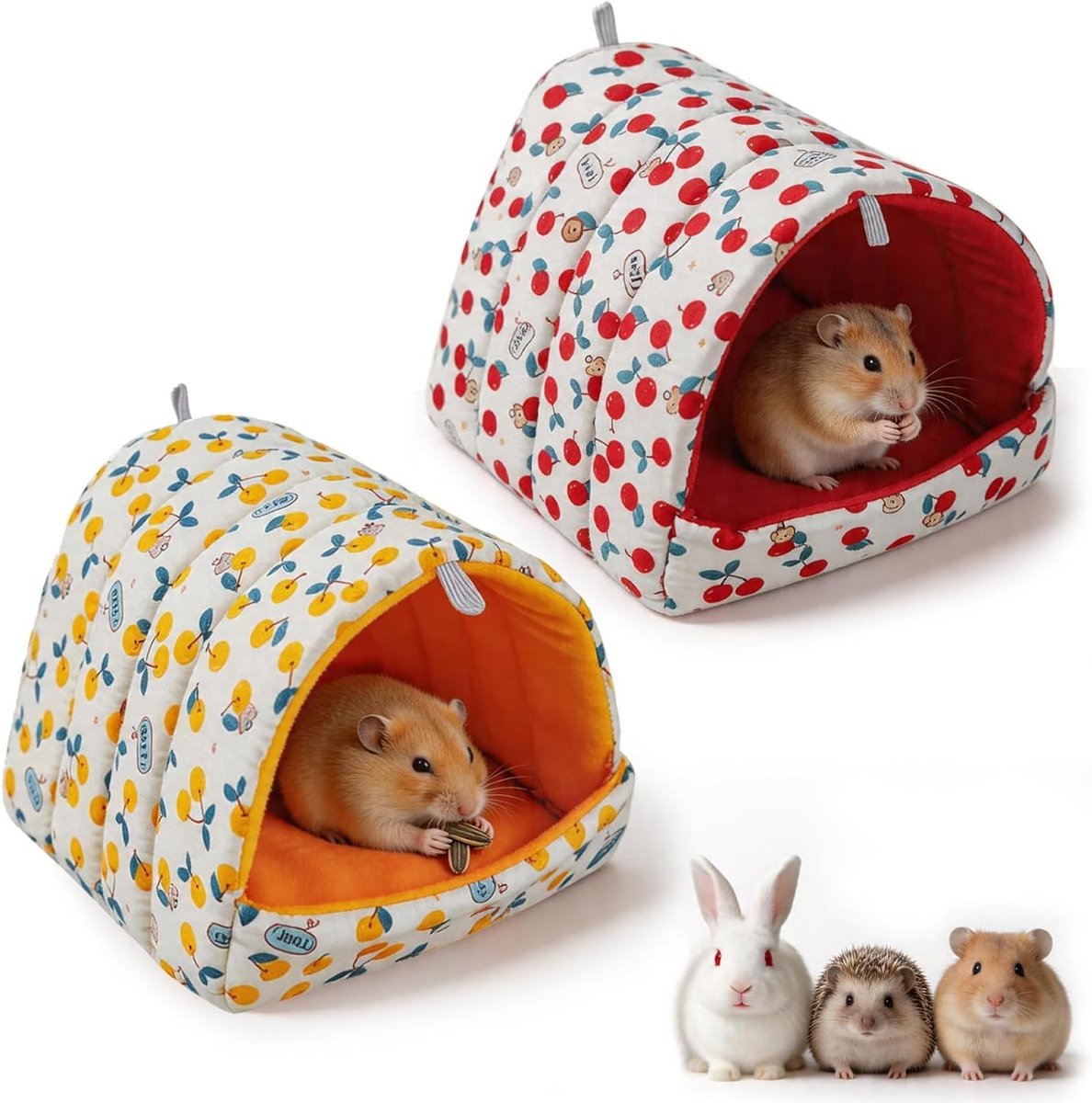 2 stuks knuffelhol, cavia-bed, 13 x 11 x 10 cm