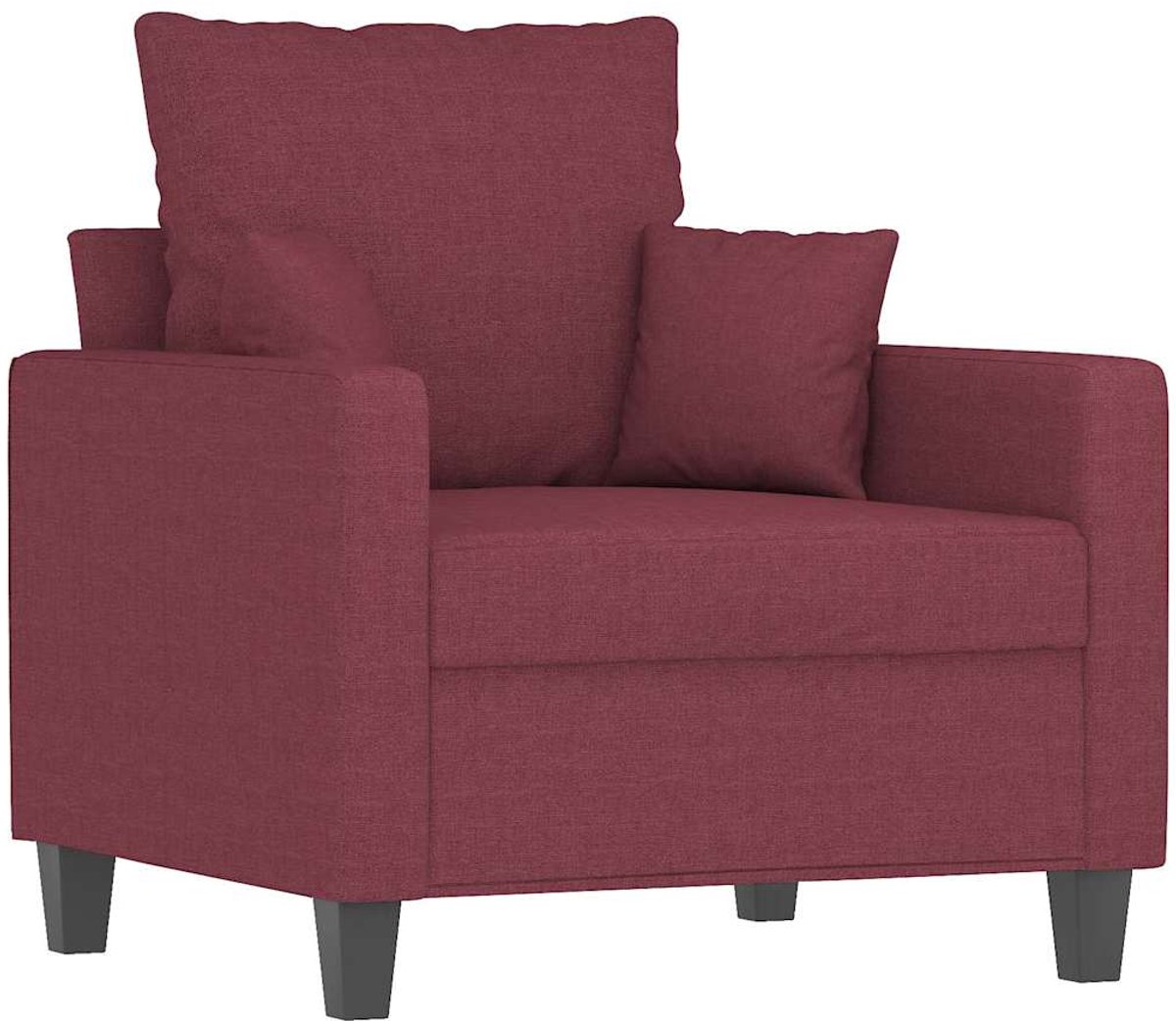 vidaXL Fauteuil - 60 - cm - stof - wijnrood