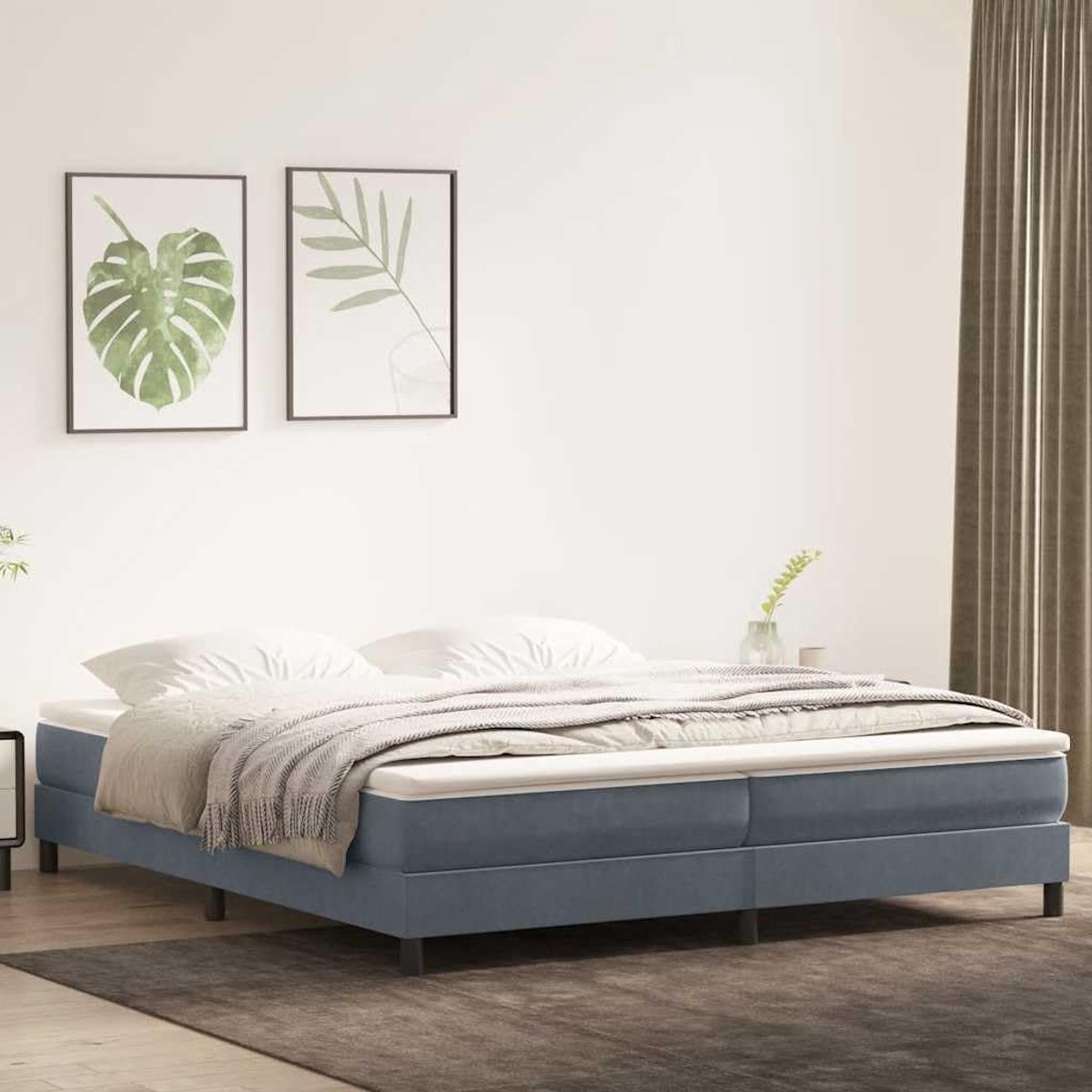 Lattenbodem boxspring 200x210 cm donkergrijs