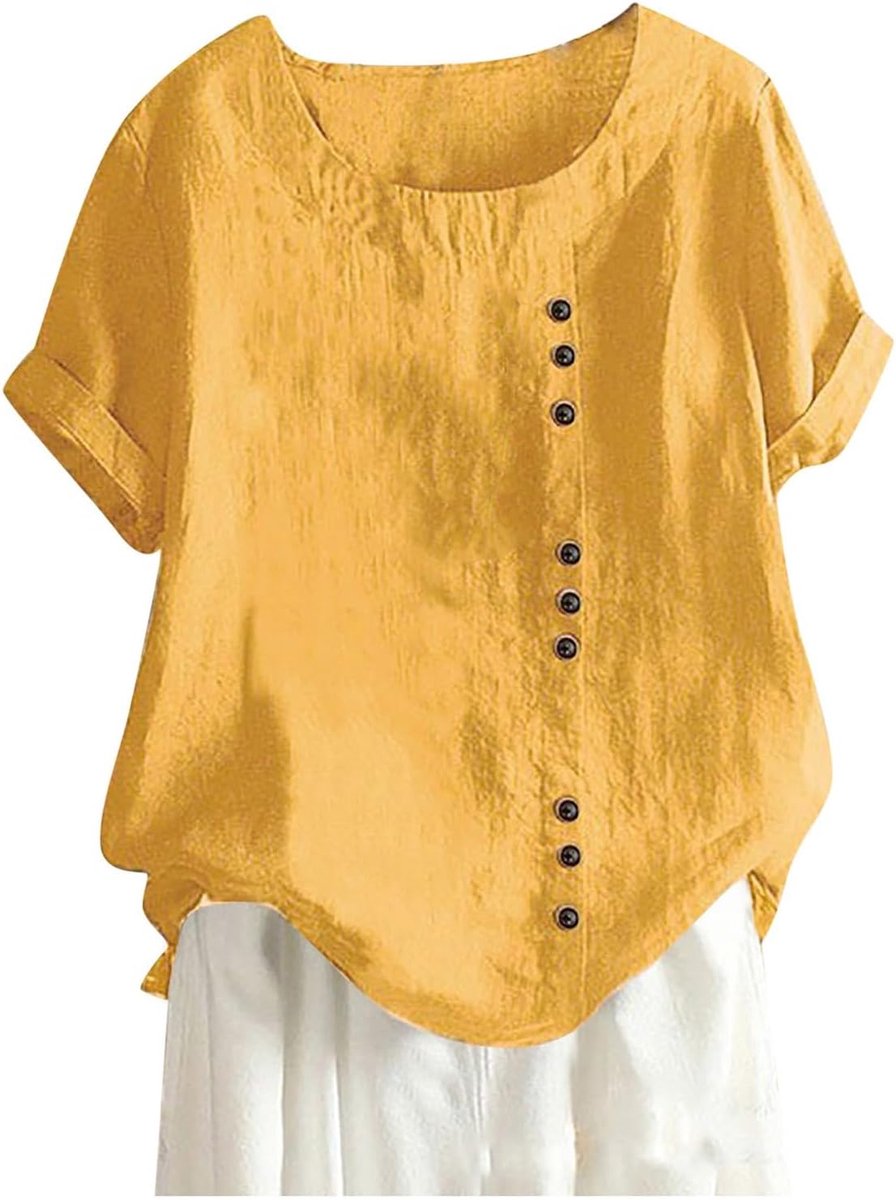 T-shirt voor dames, katoen, top, lange mouwen, kort, basic, casual, comfortabel, zacht, licht, ademend, lente, casual, chic, elegant, A69