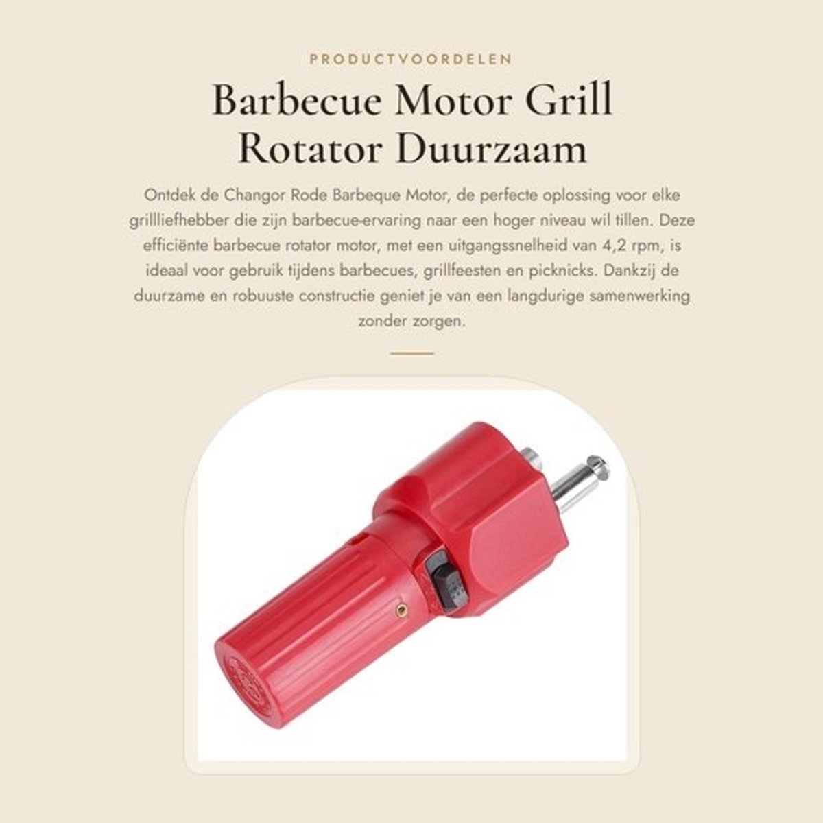 Dailygoods - Barbecuemotor 4,2 rpm - Duurzaam - Roterende grill