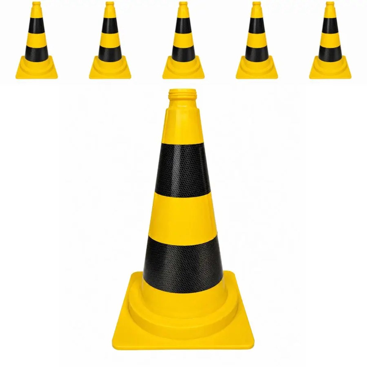 Conex basic verkeerskegel - geel zwart | 50 cm | 5 stuks