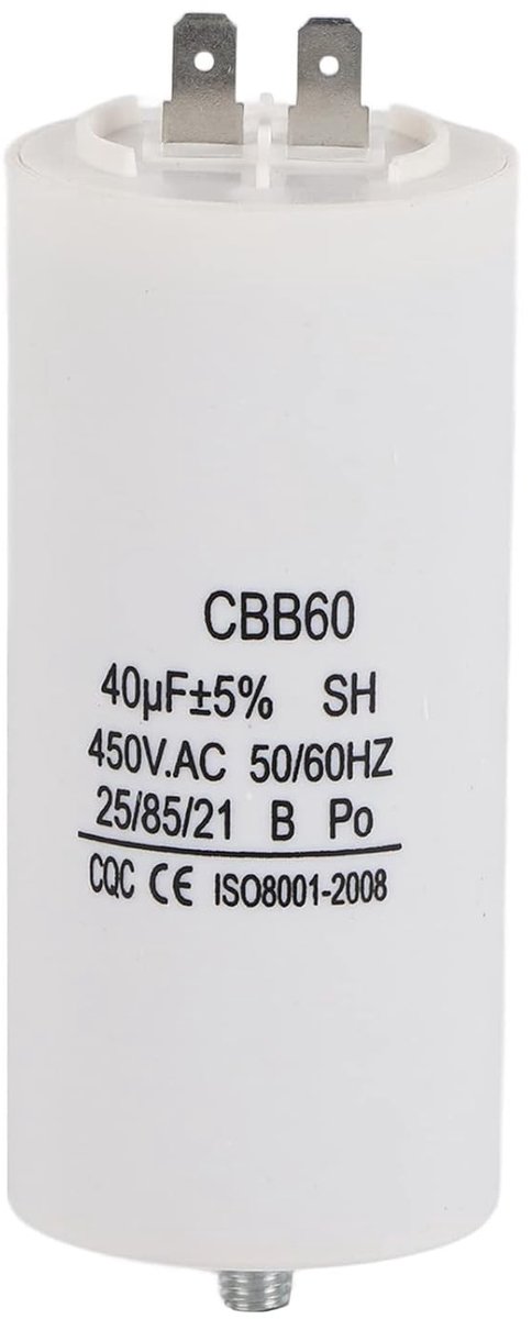 CBB60 Startcondensator 450VAC 50/60Hz 40uF voor Waterpomp en Wasmachine - Motorcapacitor voor Efficiënte Start en Betrouwbare Prestaties