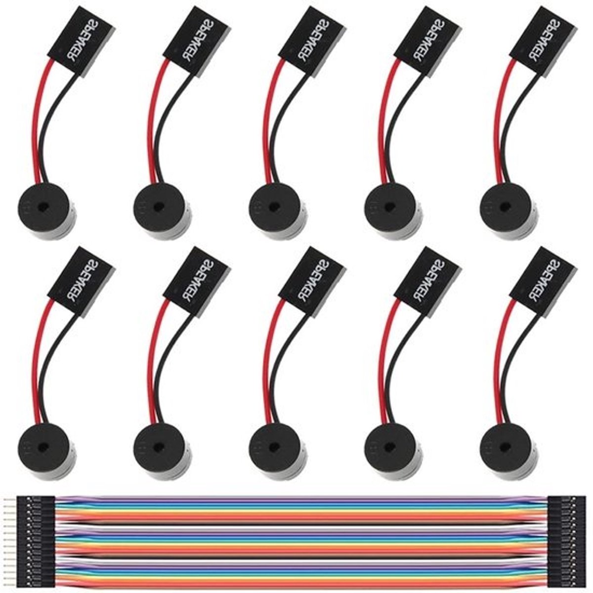 Image of 10-pack mini-plugcomputercaseluidsprekers met beepalarm en Dupont-kabel voor pc-diyprojecten
