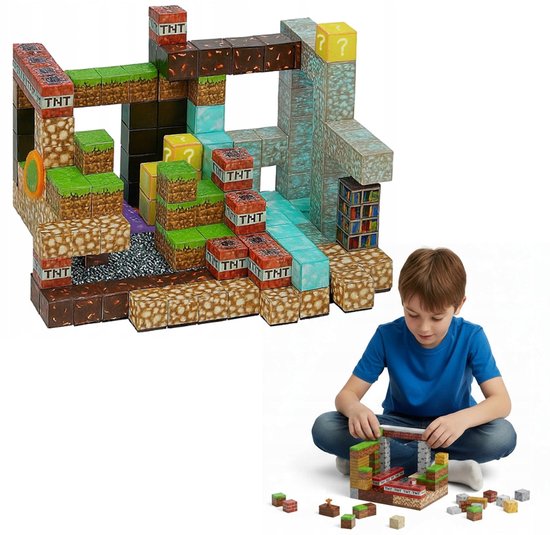 Magnetisch bouwblokkenspeelgoed – 220 stuks - inclusief 2 minifiguren - Magnetische bouwblokken – Bouwblokkenspeelgoed - Magnetische kubussen – Magnetisch bouwspeelgoed – Montessorispeelgoed – Kinderspeelgoed – Educatief speelgoed