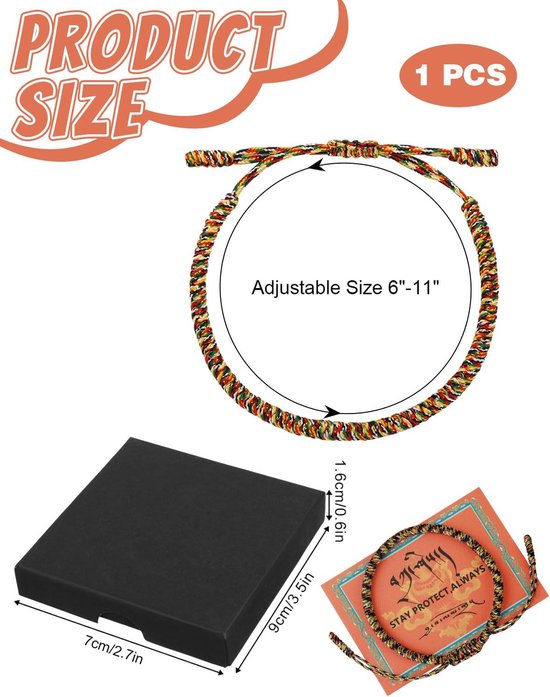 Red Fabric Bracelet, Kabbalah, Child Protection, Men, Women, Happy Tibetans, Red, Handmade, Happy Buddhism - ShopVlot — afbeelding 5