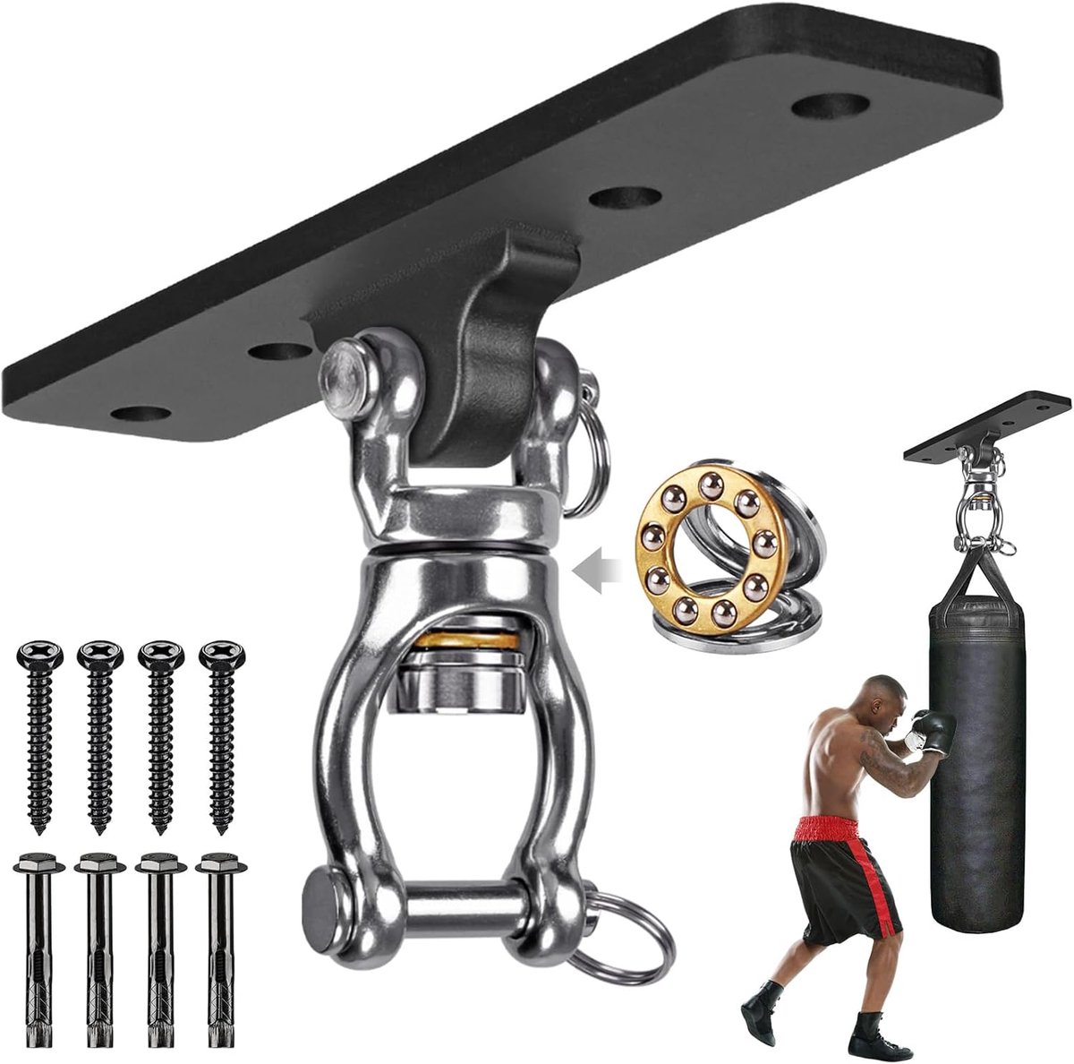 SnelShoppen - Heavy Bag Hanger voor Punching Bags - Stalen Beugel voor Wandmontage - Ideaal voor Boxing, Kickboxing en Thuis Gym - Ondersteunt Zware T