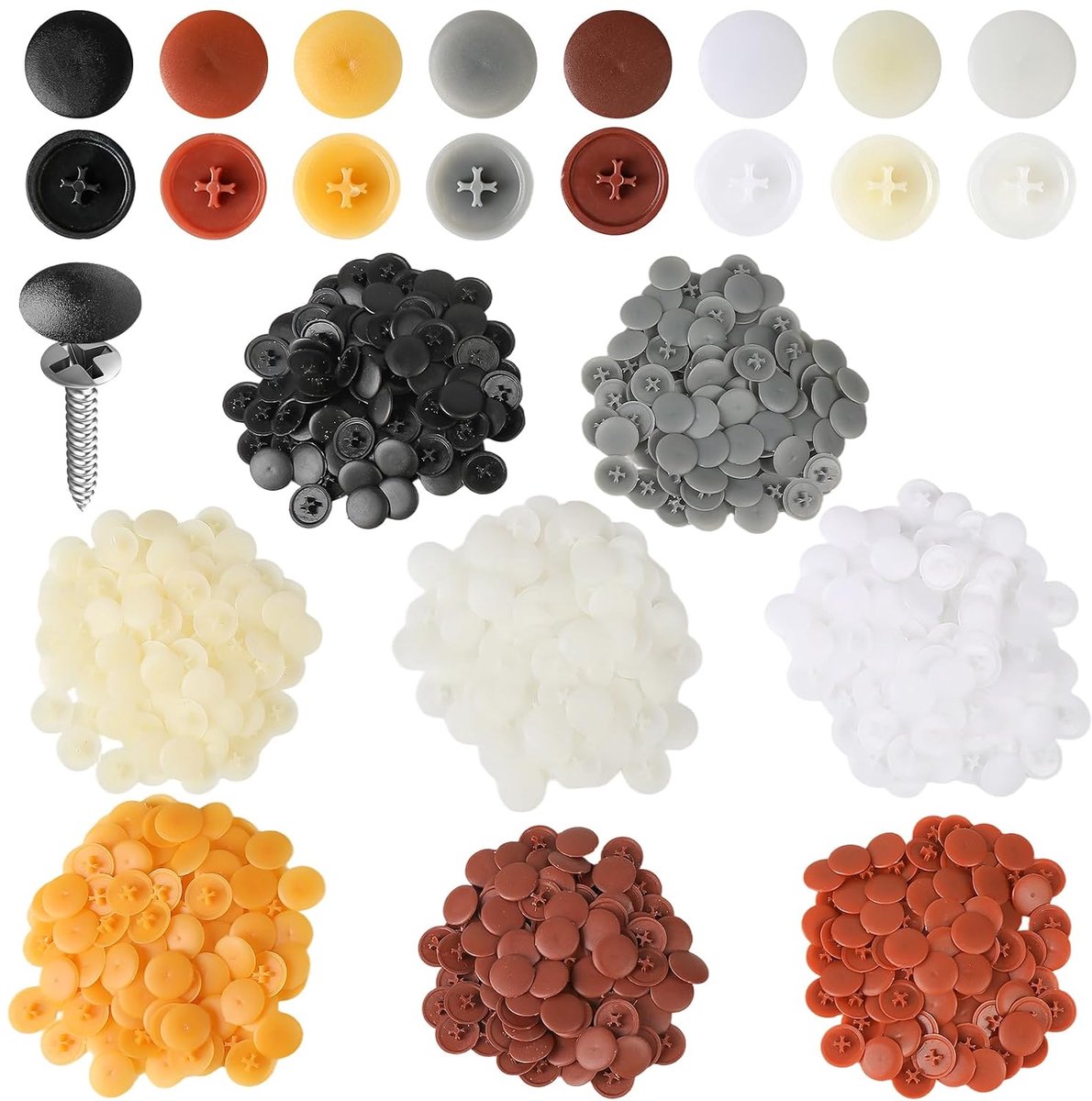 800 stuks schroefafdekking, schroefafdekkappen, decoratieve afdekkappen, kruiskop, kunststof schroefdoppen voor - ShopVlot