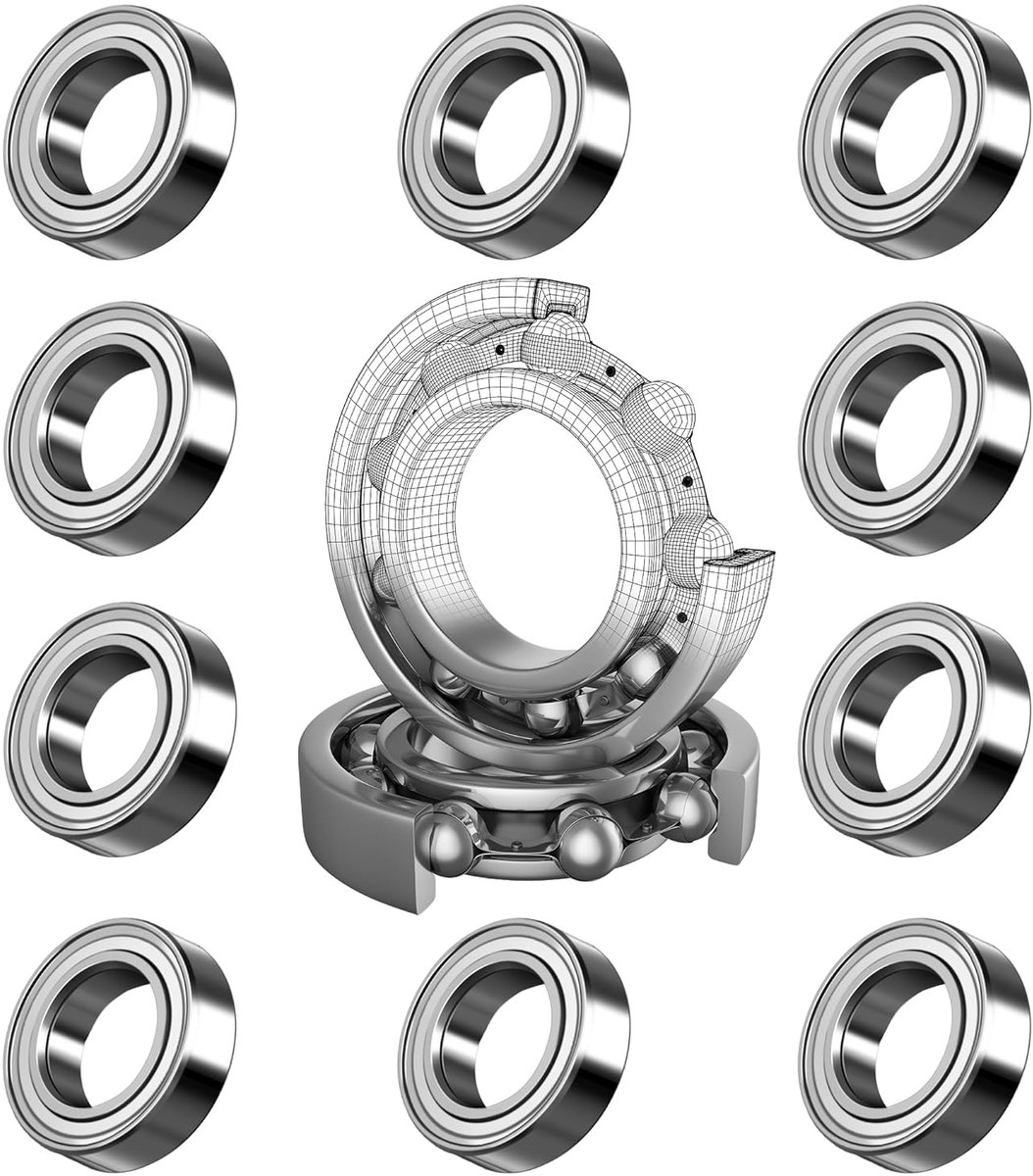 10Pcs MR63ZZ Miniature Ball Bearings,3x6x2.5mm,Double Shielded Groove Ball Bearings, for DIY, Motors, 3D Printers - ShopVlot