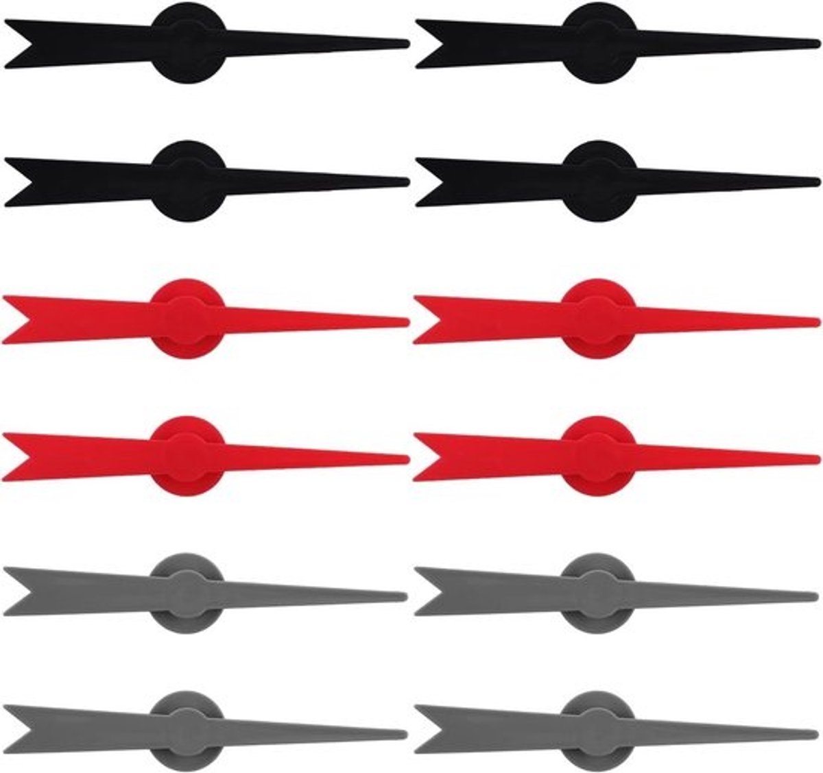 12 stuks plastic pijlspinners - V-vormig - 15,7 x 1,9 cm - Tafelspel - Spinner-spelonderdelen - Voor klasactiviteiten - Voor bordspellen - 3 kleuren