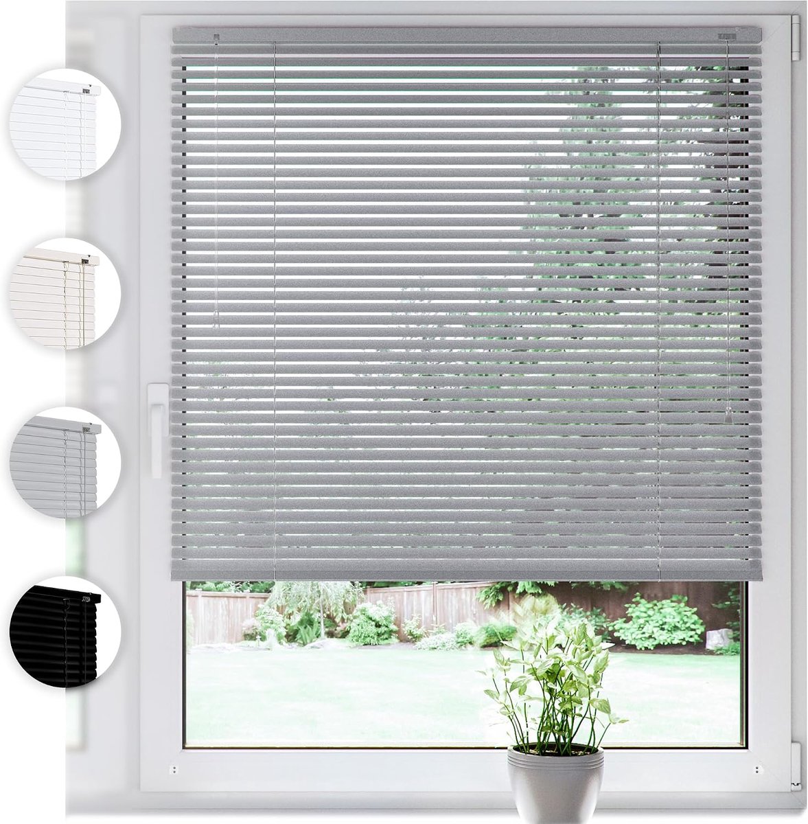 Aluminium Jaloezie voor Binnenshuis 50x130cm Klemmfix Zilver | incl. Klemclips, Lamellenjaloezie, Zonder Boren, inkijk-, verblindings-, Lichtbescherming en zonwering, voor ramen en deuren