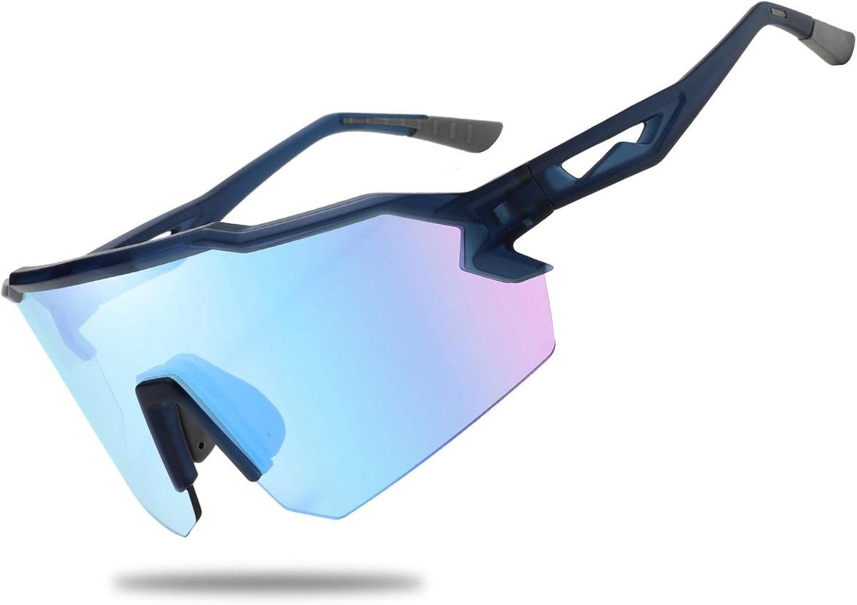Fietsbril voor heren, hardloopbril, ultralichte sportbril van TR-90 met verstelbare neuspads, UV400-zonnebril voor fietsen, racefietsen en hardlopen