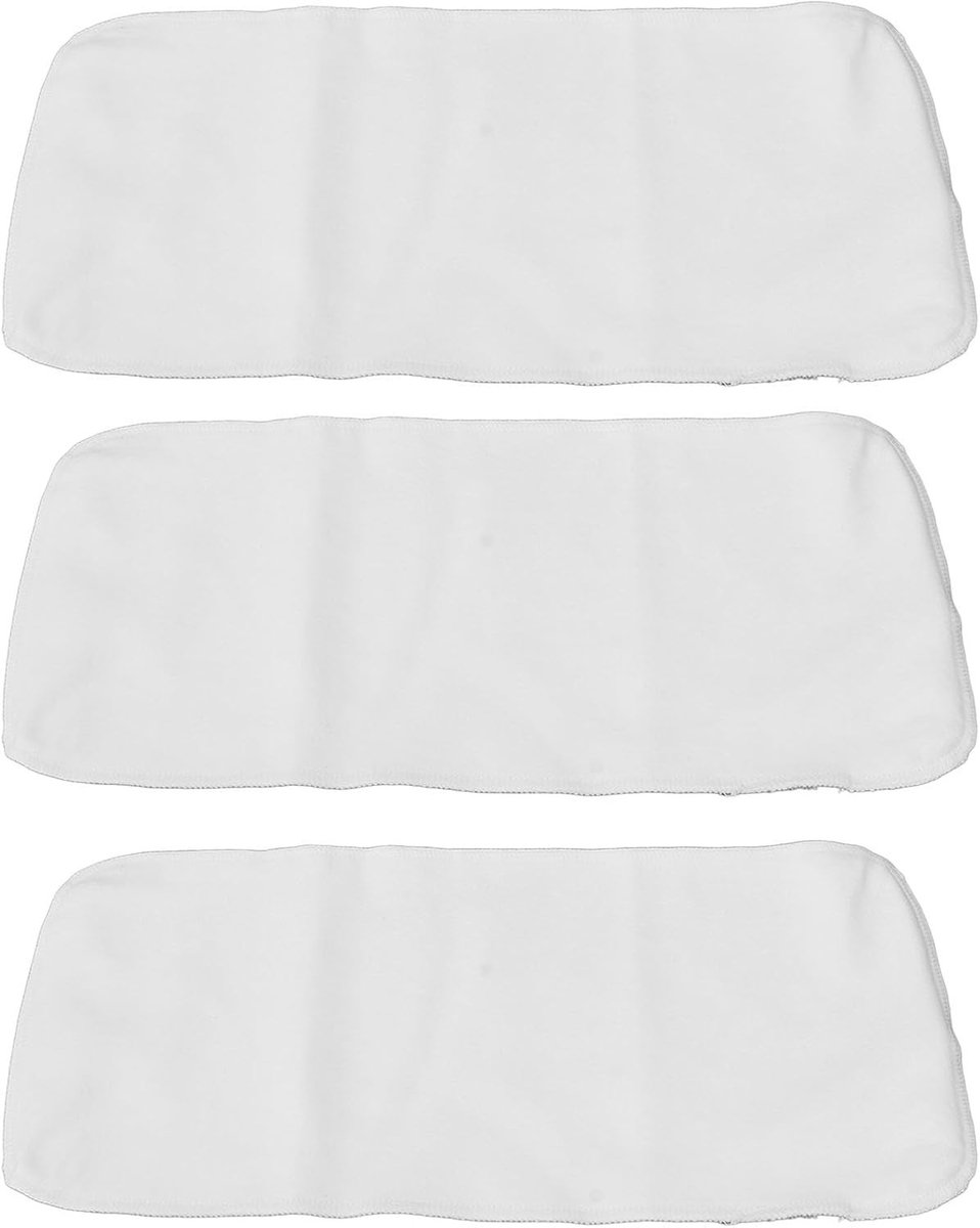 3-delige Set van 4 Lagen Ongebleekt Biologisch Katoen voor Castorolie, Herbruikbare Katoenen Pads voor Warmtecompressen, Zeer Absorberend en Ideaal voor Buiktoepassingen
