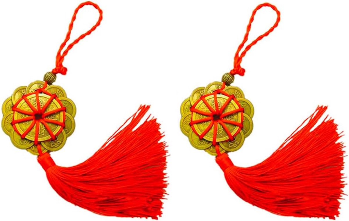 Chinese geluksmunten Chinese knoop Home Auto Ornaments Feng Shui voor rijkdom en succes, veel geluk en gezondheid