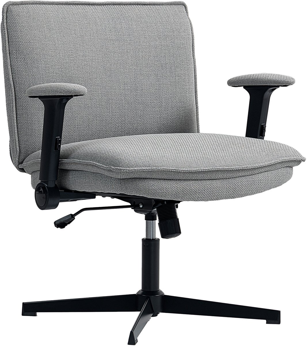 Kantoorstoel 76×70×85-97 cm grijs, metalen frame, computerstoel, stoel, armstoel, studeerstoel, kantoorstoel, stevig en duurzaam, eenvoudig ontwerp, praktisch en mooi, voor studeerkamer en kantoor