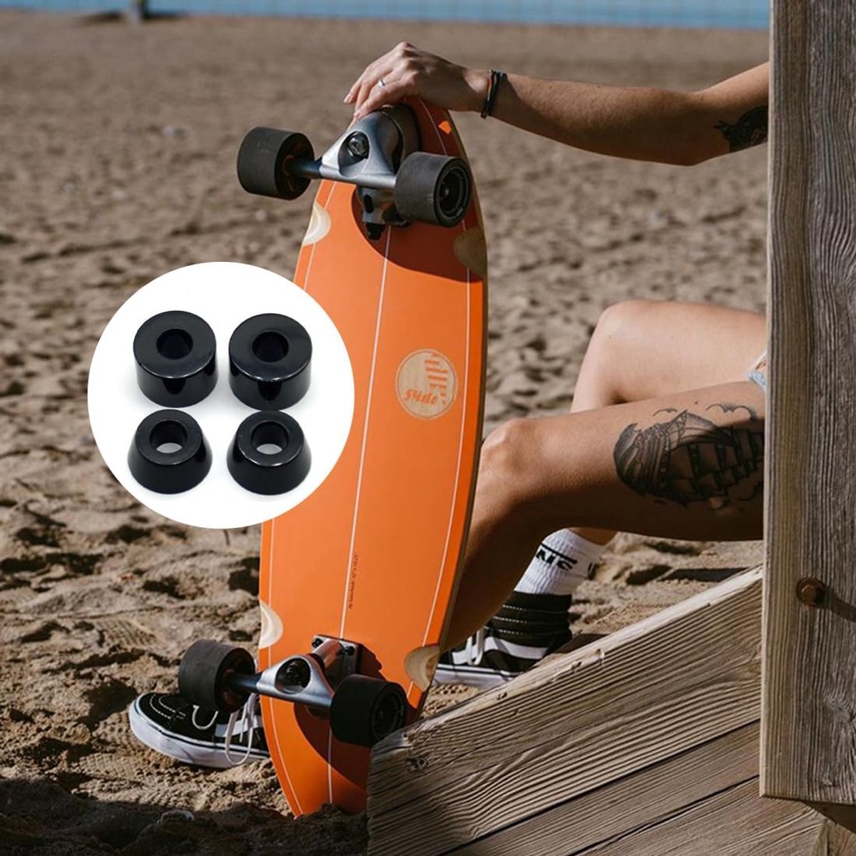 Dailygoods - Skateboard bushings set - 4 stuks stuurrubbers voor trucks