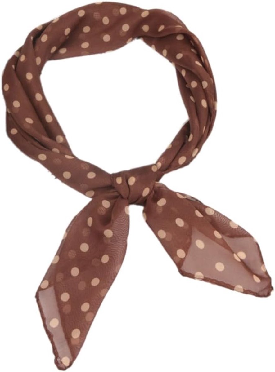 Zijden sjaal voor dames, 65 x 65 cm, gestippelde hoofddoek voor dames, chiffon halsdoek, bandana, vierkante sjaal, kleine zachte vierkante zijden sjaal, cadeau voor dames