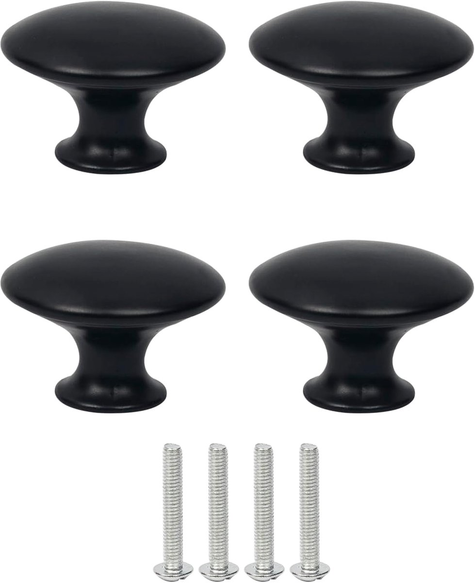 Knoppen lade dressoir knoppen, lade trekt deurgrepen knoppen (zwart 4 stuks)