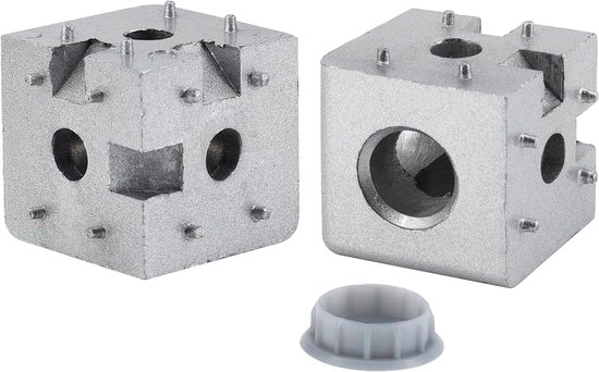 (4 Stuks) Zinklegering Cube Hoek Beugel 4040 Serie Voor Europese Standaard Aluminium Extrusie Profiel T Slot Accessoires Met Schroeven en Moersleutel — afbeelding 2
