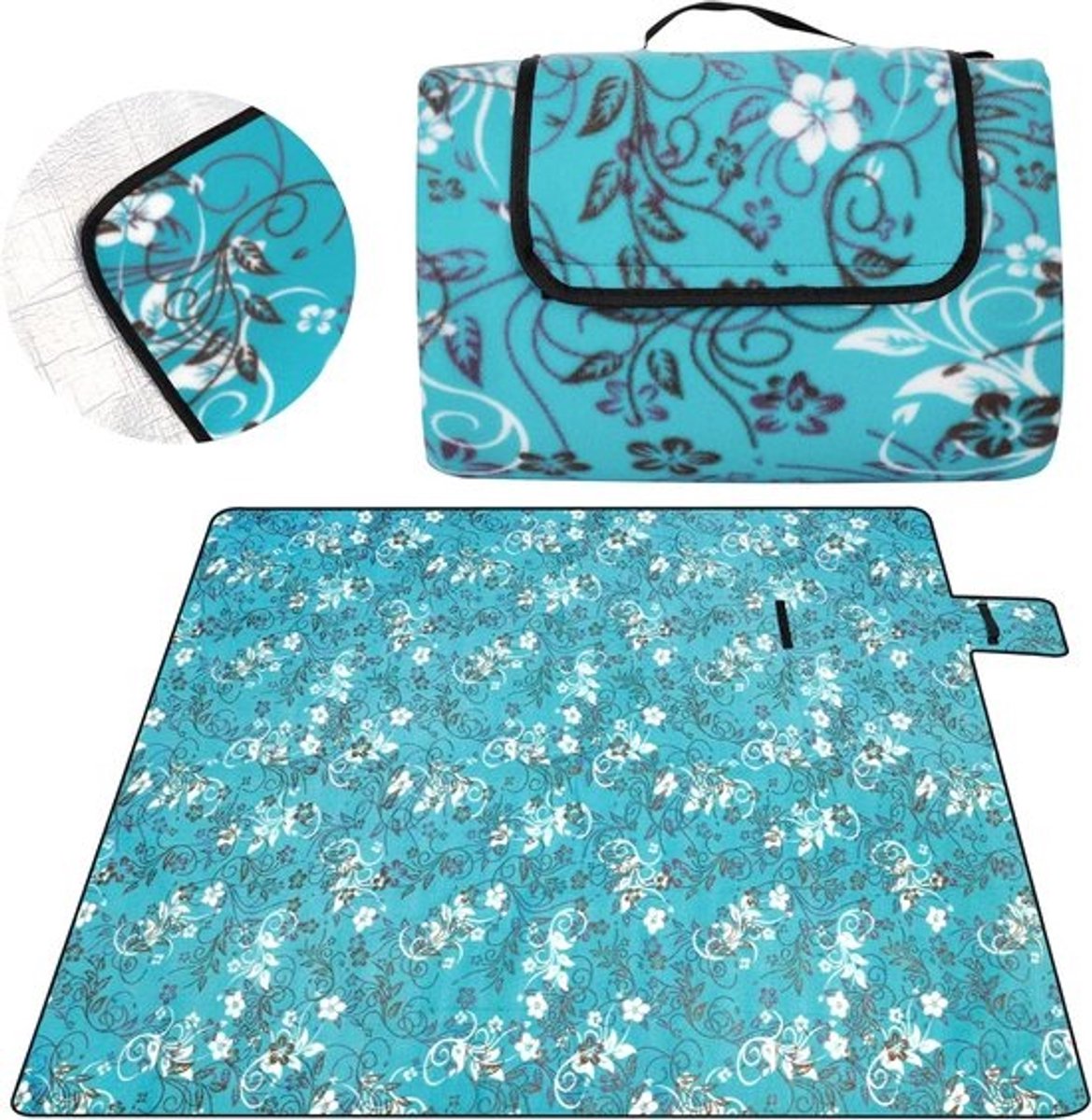 Picknickdeken - 200 x 200 cm - Waterdicht, draagbaar en warmte-isolerend - voor strand, camping en wandelen
