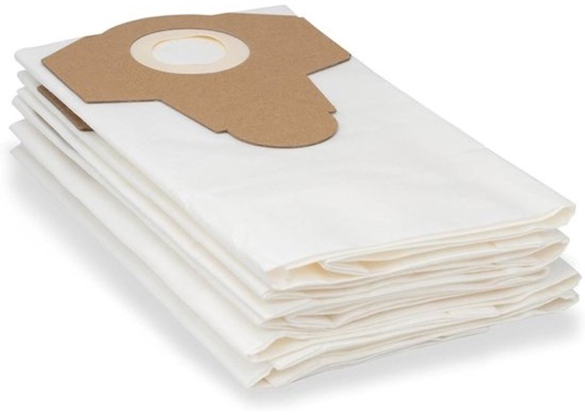 5 stofzuigerzakken voor 20 liter nat/droog stofzuigers - fijnstoffilterzakken met sluiting