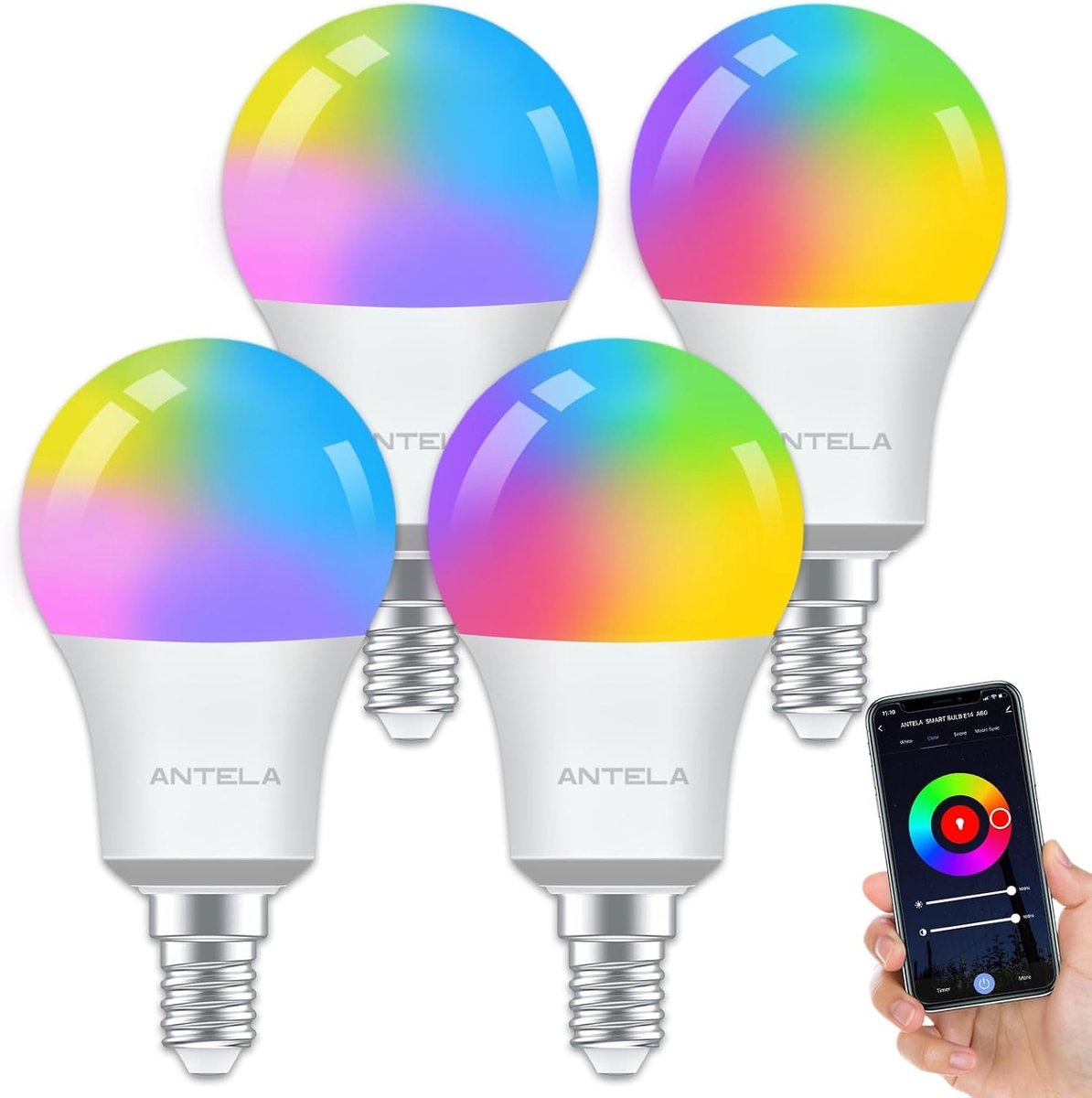 Slimme WiFi LED Lamp 7W 806lm E14 - Energiezuinige Verlichting met App Besturing en Dimbaarheid