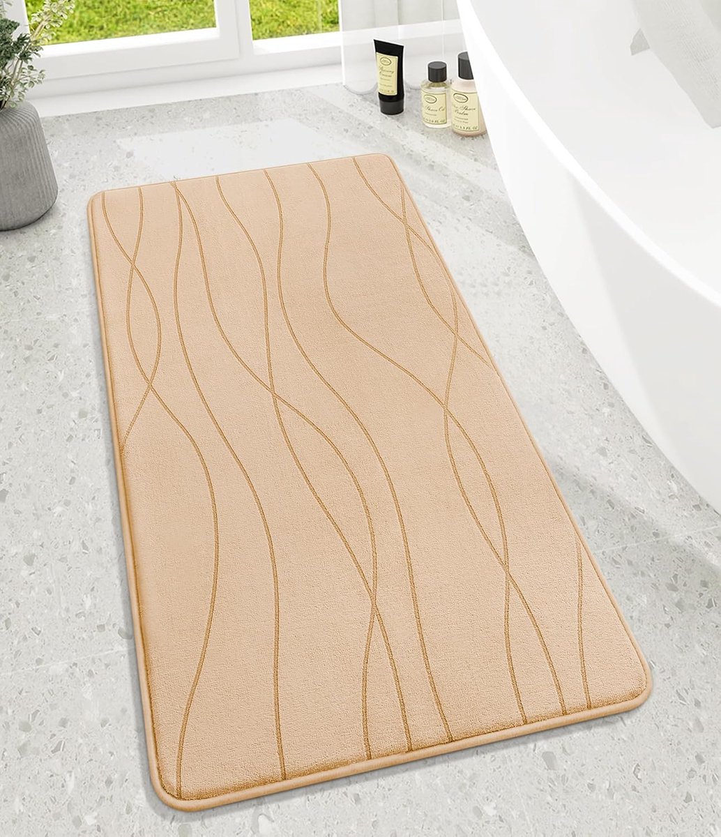 Chakme Badkamertapijt, 60 x 120 cm, donkerbeige, badmat, antislip