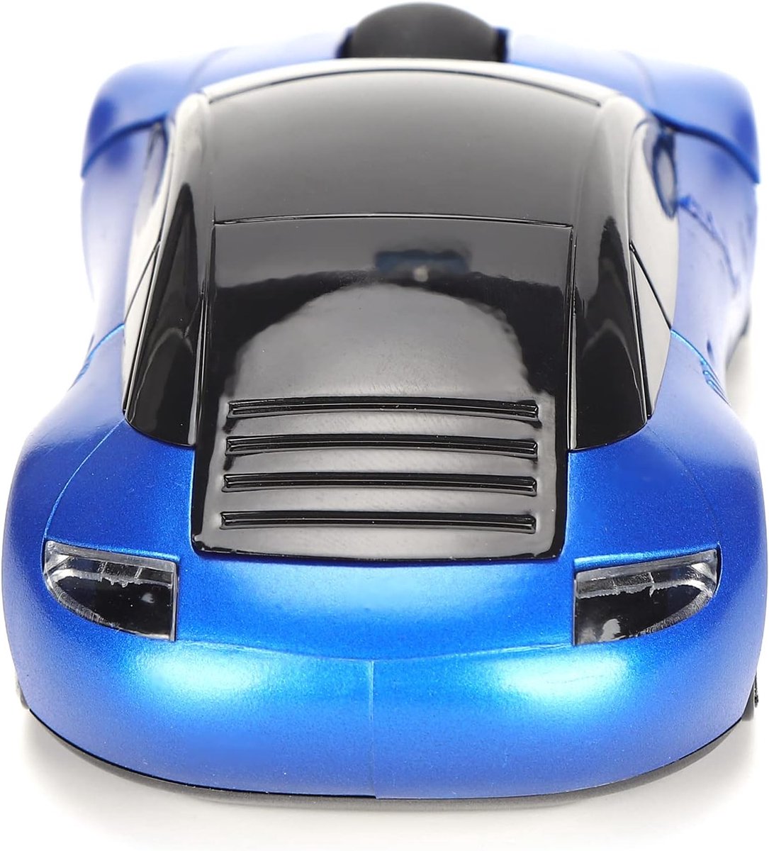 2.4 GHz Draadloze Automuis, 3D Sportwagenvorm Ergonomische Optische Muizen met USB Ontvanger, 1600 DPI Computermuis met LED Licht voor PC Laptop Computer Kinderen Meisjes (Blauw)
