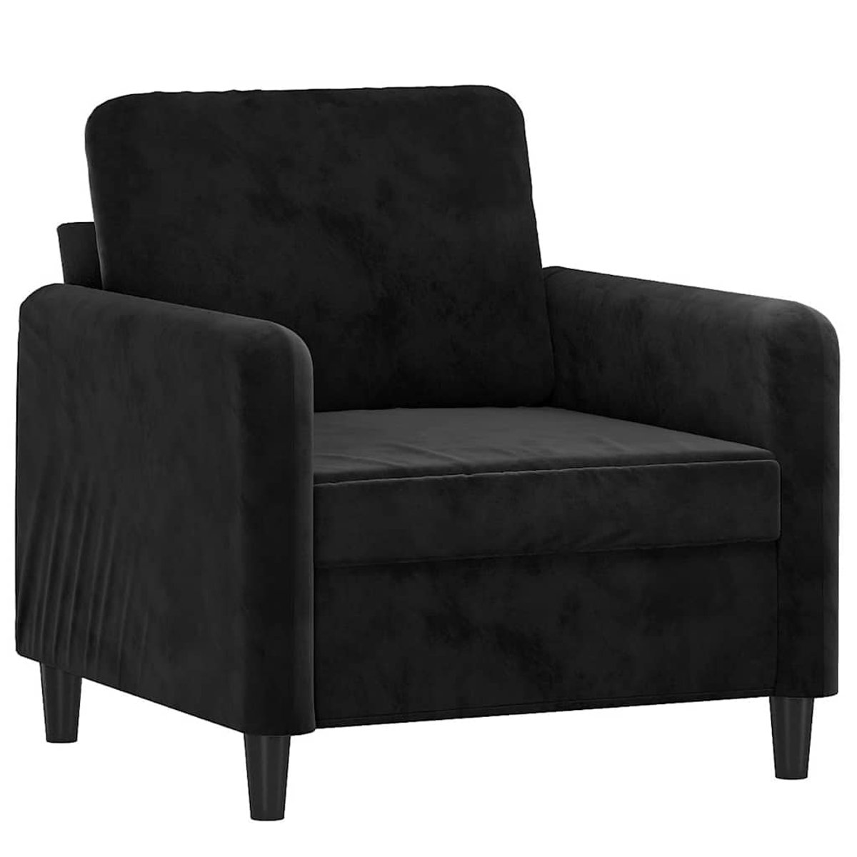 vidaXL Fauteuil - 60 - cm - fluweel - zwart