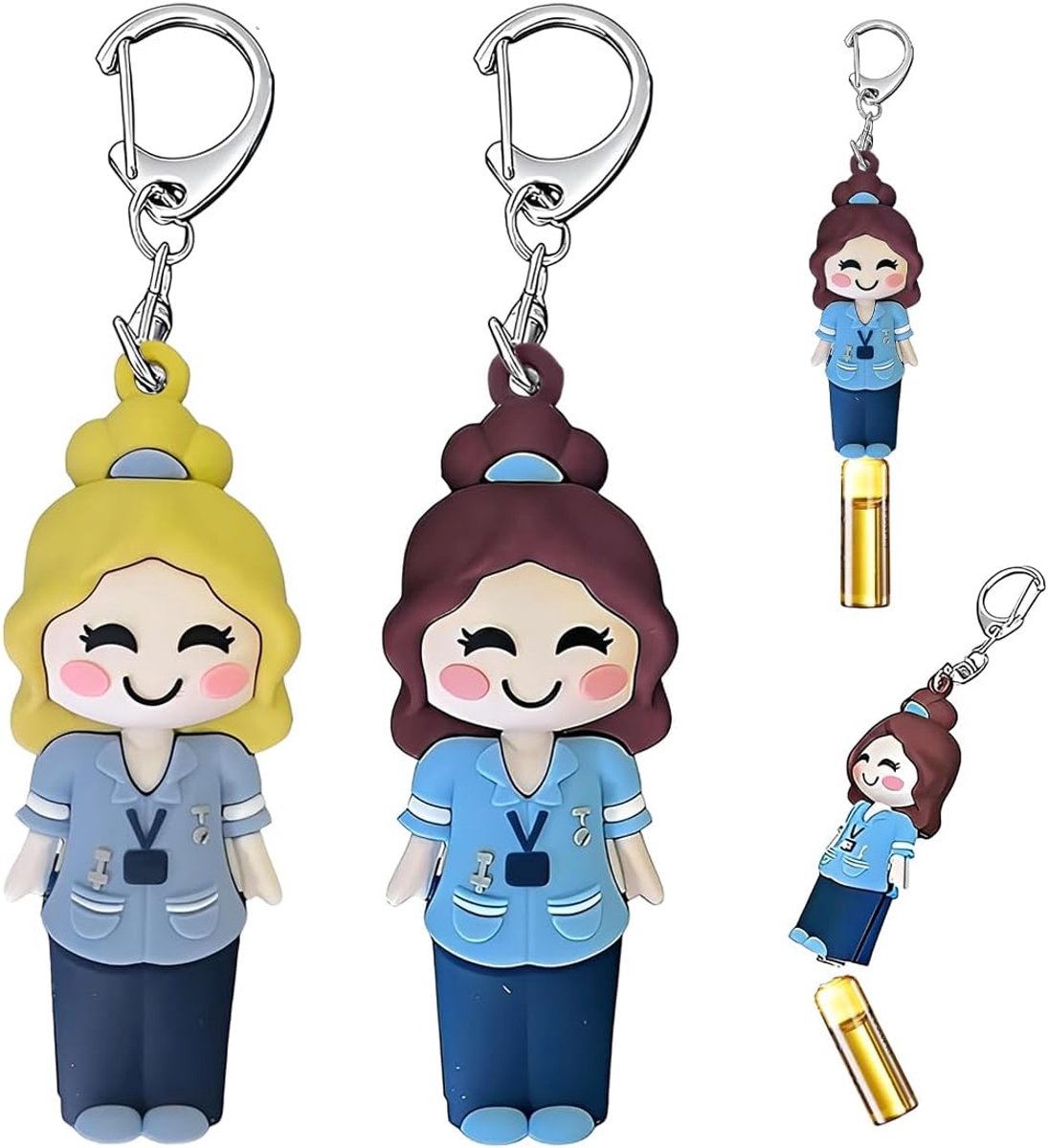 2 Stuks Zachte Rubberen Ampullenopener,Praktische Sleutelhanger,Cadeau voor De Verpleegster,Bruin