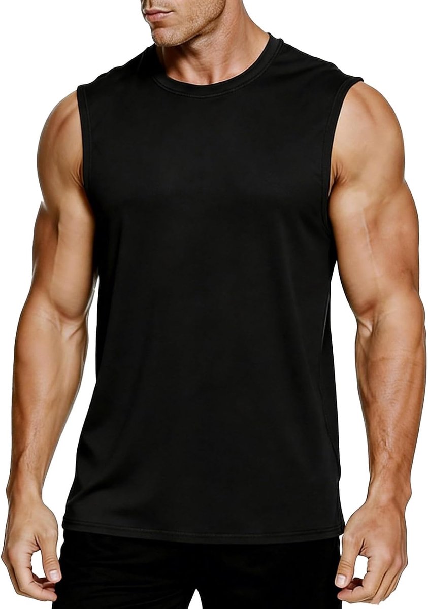 Tanktop voor heren, mouwloos, sneldrogend, voor hardlopen, fitness, training