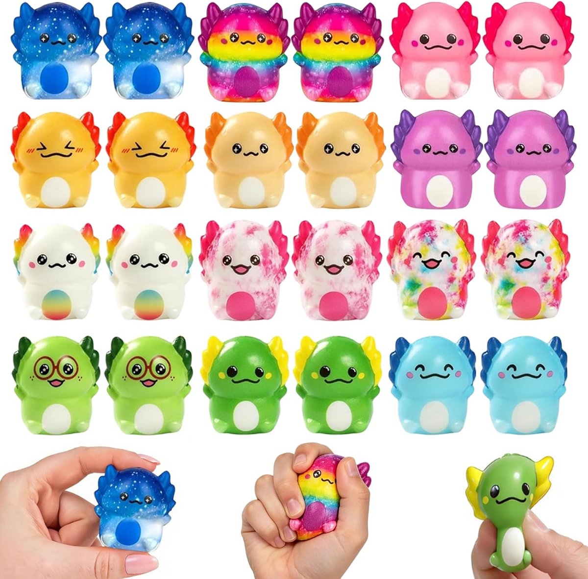 24 stuks dieren, squishy toys, fidget squeeze toys, kawaii squishy dieren, anti-stress-speelgoed, voor kinderen, kerstcadeaus