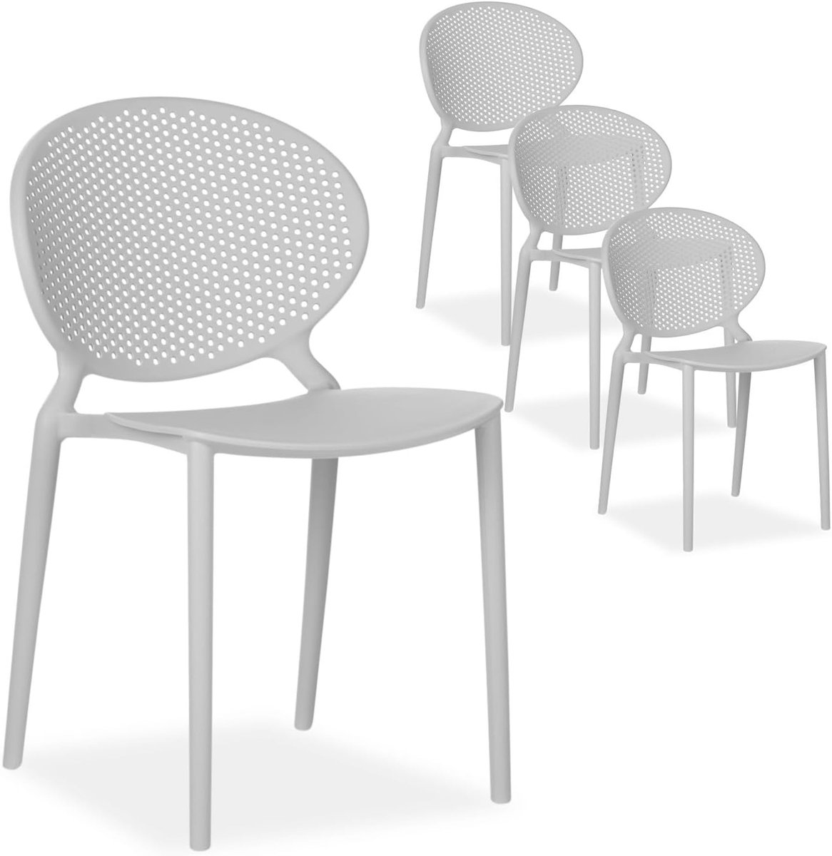 2472, tuinstoel, kunststof, stapelbaar, grijs, 4-delige set, weerbestendig, tuinmeubelen, stoelen, modern