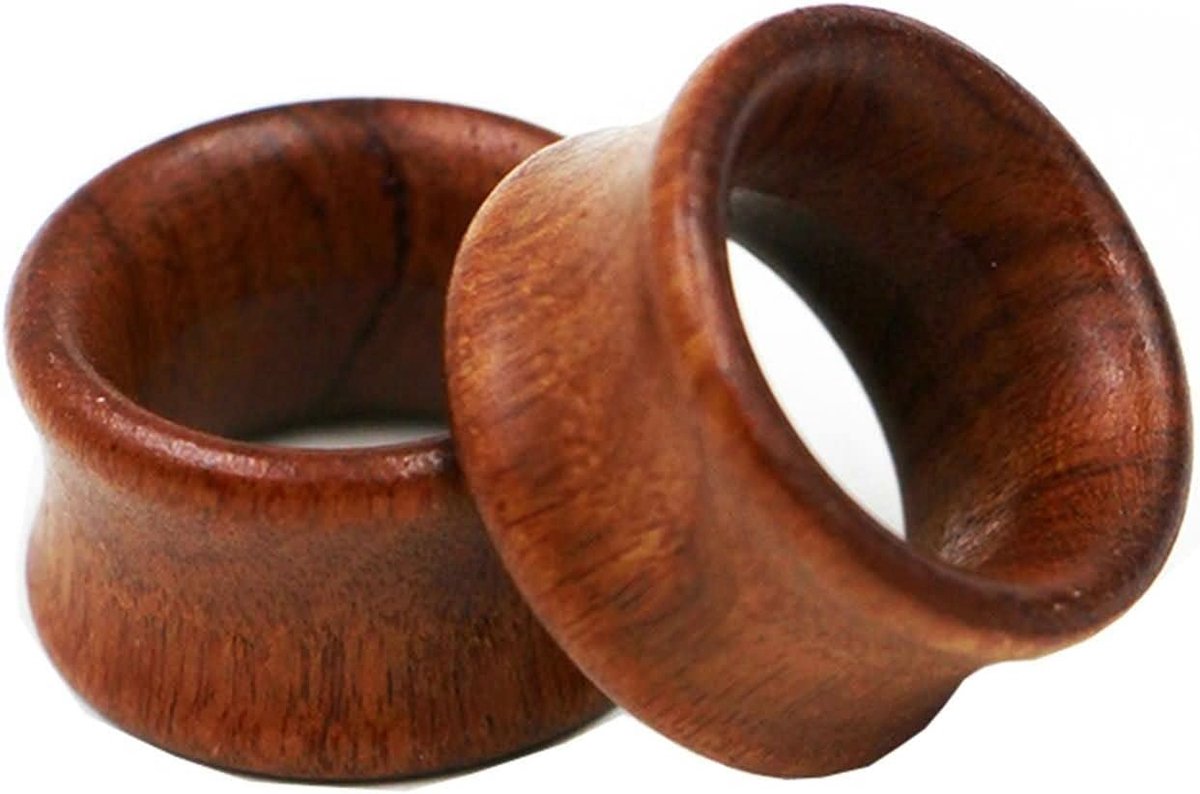 Tunnels verscheidenheid maten, houten meters voor Ears2pcs bruine oor meters expander set, Hout, Geen edelsteen