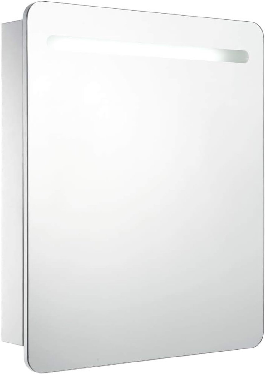 Badkamerkast met spiegel en ledlicht, hangkast, badkamerspiegel met licht, badkamerkast, badkamerkast met spiegel, 68 x 11 x 80 cm