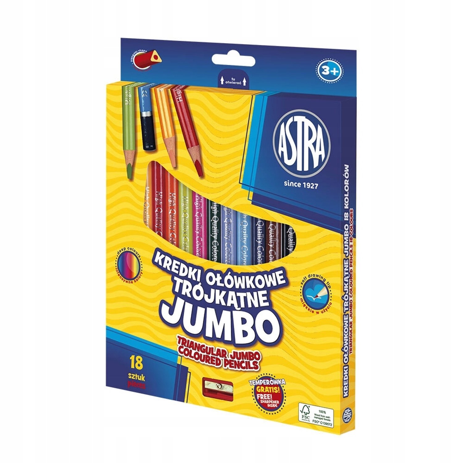 Astra Jumbo Driehoekse Kleurpotloden - 19 Kleuren